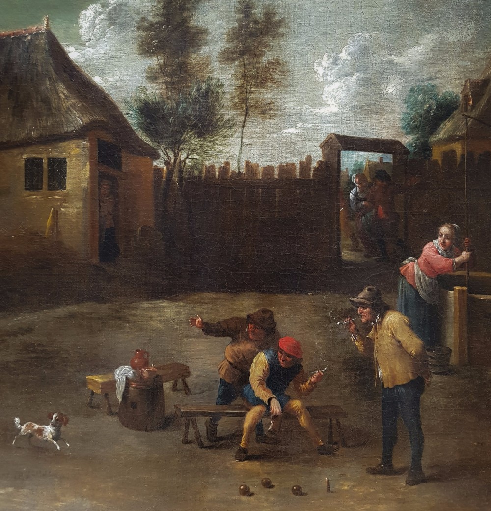 Figures Playing a Game of Bowls, 18th Century; Follower of David Teniers (1610–1690) View IV