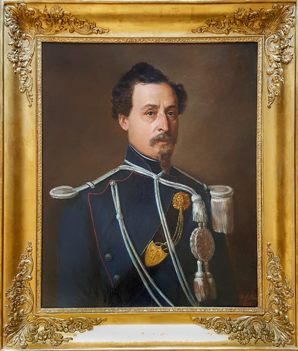Portrait of an Officer, signed & dated 1855; Alfred Guillard (1810-1880)