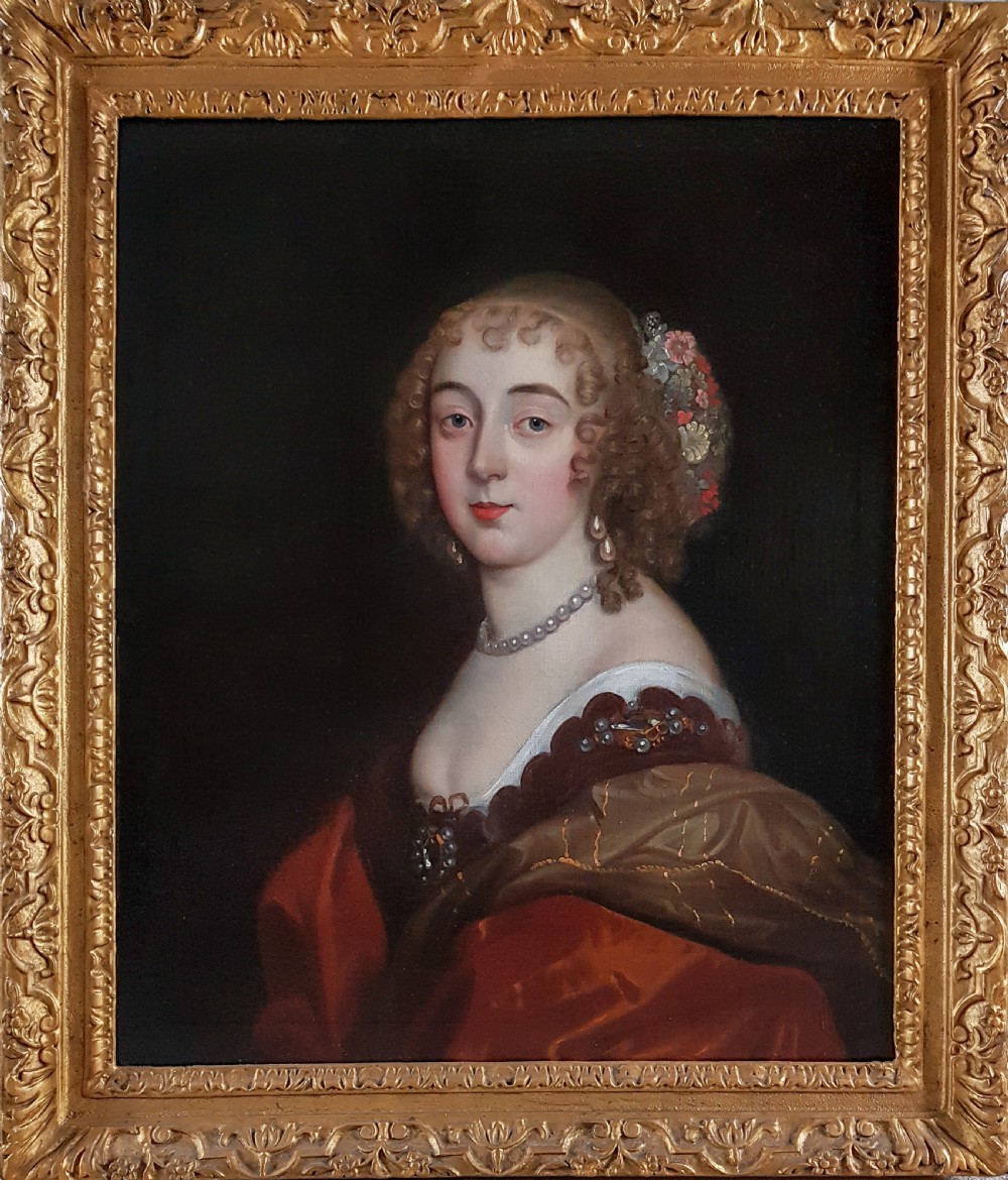 17th Century Portrait of the Countess of Sunderland (1617-1684); After Anthony Van Dyke (1599-1641)