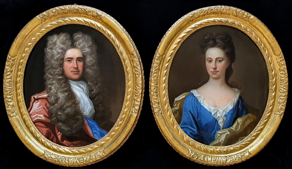 Two (2) Portraits of a Gentleman and Lady c.1690s; Attributed to John Closterman (1660-c.1711)