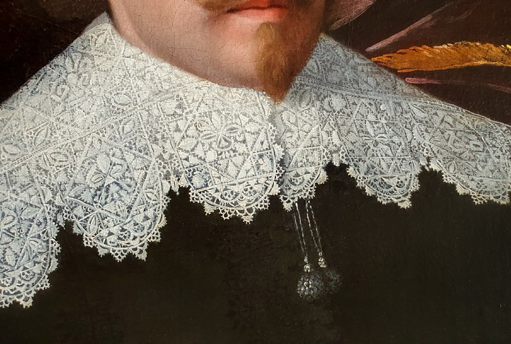 Portrait of a Gentleman holding a Pair of Gloves c.1630-45; Attributed to Huygh Pietersz. Voskuyl (1591-1665) View V