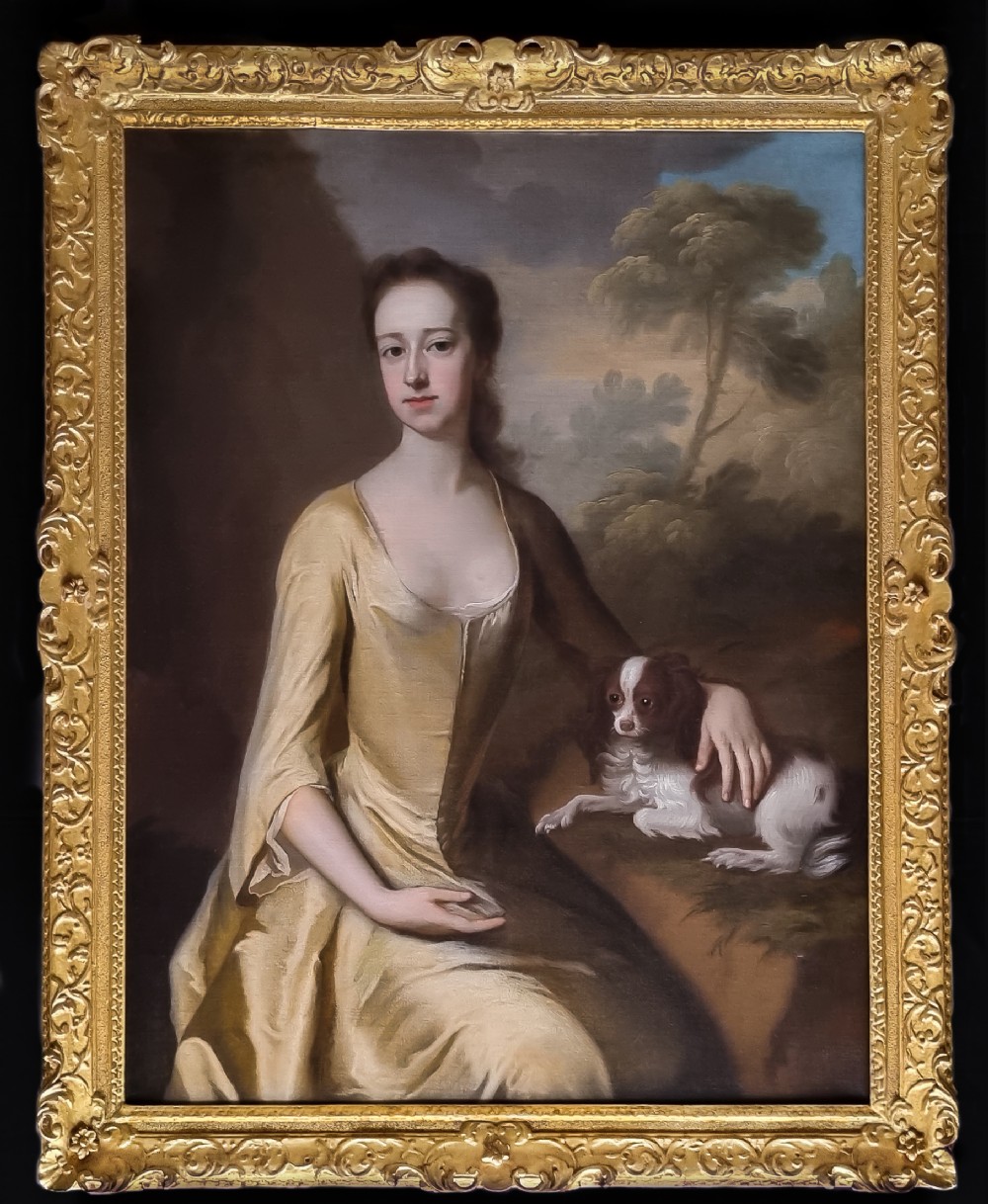 Portrait of Lady Mary Booth, later Countess of Stamford c.1720; Attributed to Michael Dahl (1659-1743), Antique oil on canvas painting
