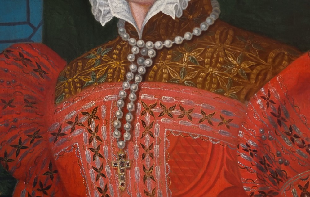 Portrait of Mary Queen of Scots, 18th century; After Federico Zuccari (c.1540-1609), Antique oil on canvas painting View IX