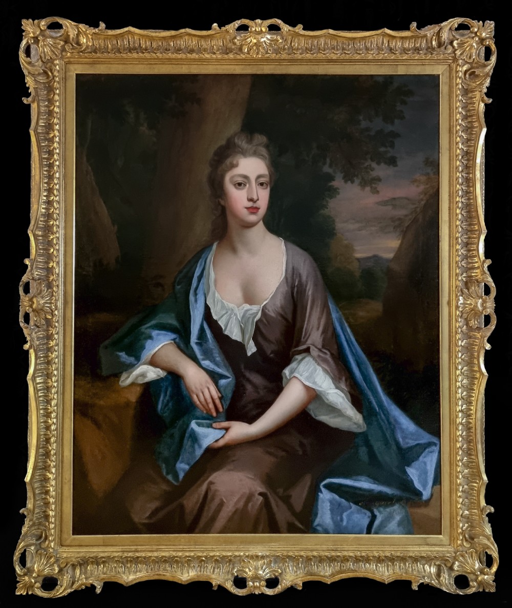 Portrait of Lady Margaret Aubrey nee Lowther c.1682-1692; By Michael Dahl (1656-1743), Antique Oil on Canvas Painting