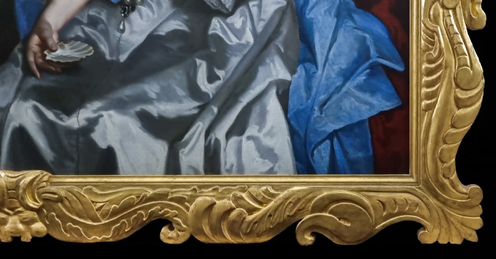 c.1662 Portrait of Sir John Rivers 3rd Baronet of Chafford, and his Wife, Lady Anne Rivers, Beside a Fountain; Sir Peter Lely (1618-1680) and Studio, Oil on Canvas Painting View XVIII