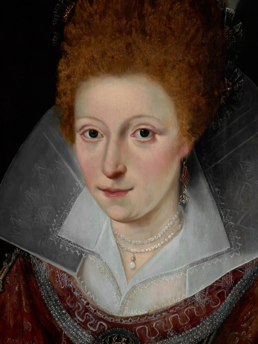 Dated 1606 Portrait of Princess Elizabeth, later Queen of Bohemia; Circle of Robert Peake the Elder (c.1551-1626), Oil painting on panel View II
