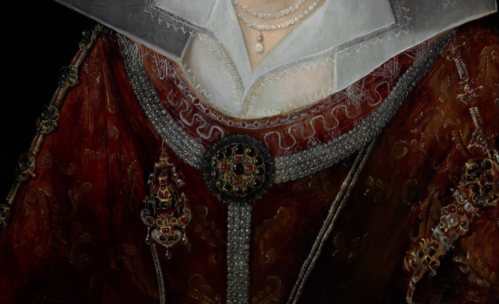 Dated 1606 Portrait of Princess Elizabeth, later Queen of Bohemia; Circle of Robert Peake the Elder (c.1551-1626), Oil painting on panel View VI
