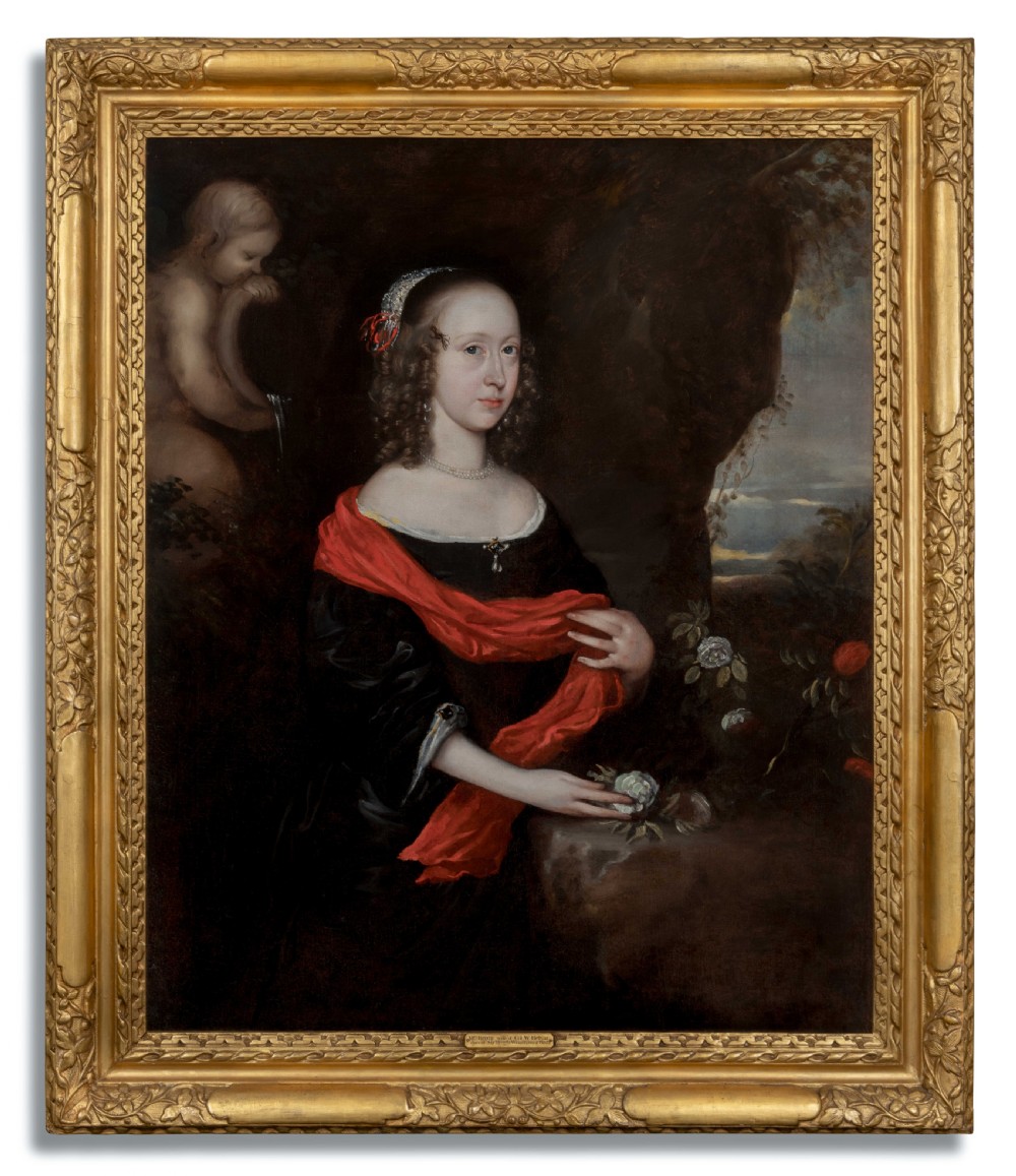 c.1656 Pair of Portraits Gentleman & Lady, William & Rachel Helyar; Circle of Robert Walker, oil on canvas paintings, Civil War period View II