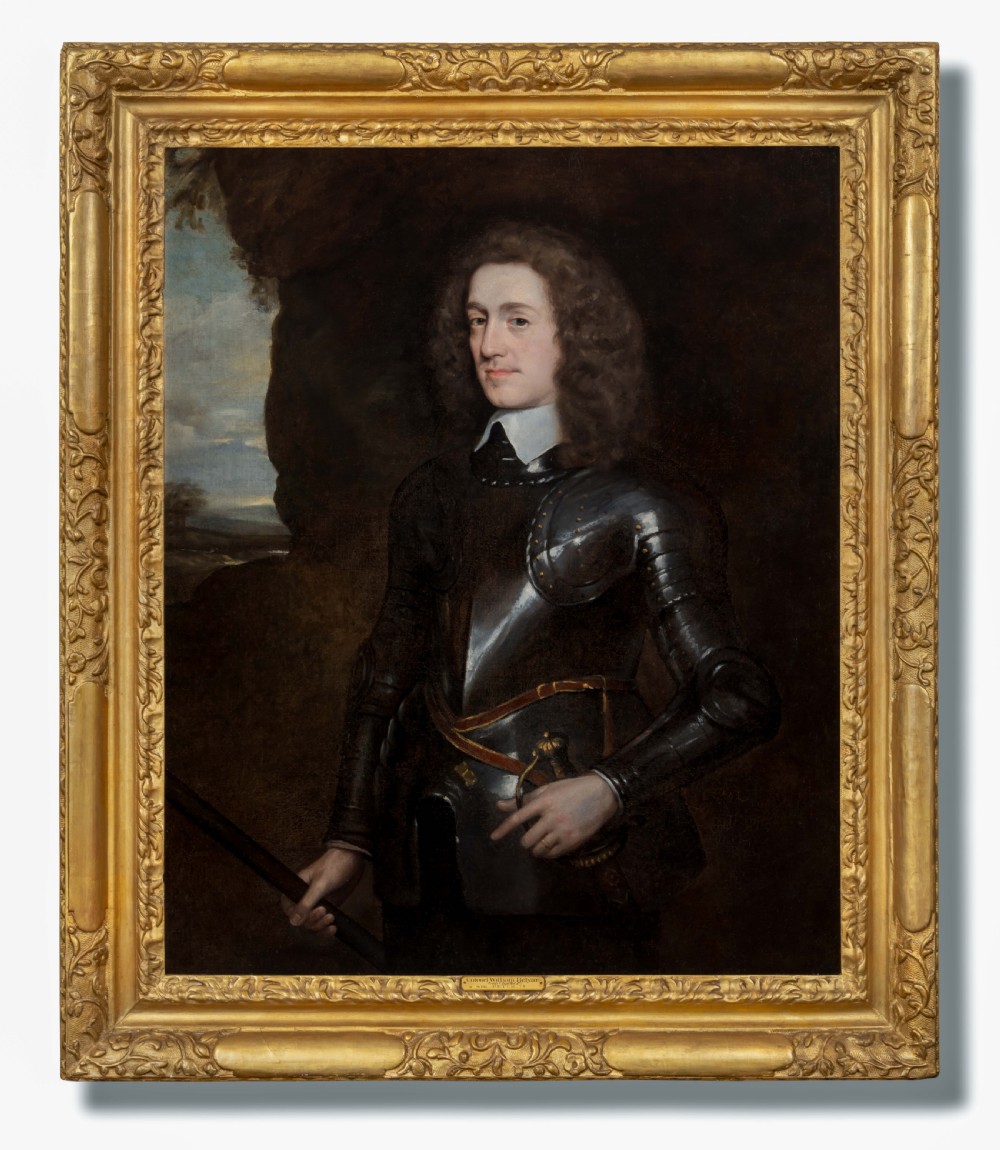 c.1656 Pair of Portraits Gentleman & Lady, William & Rachel Helyar; Circle of Robert Walker, oil on canvas paintings, Civil War period View III