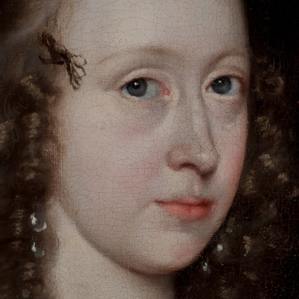 c.1656 Pair of Portraits Gentleman & Lady, William & Rachel Helyar; Circle of Robert Walker, oil on canvas paintings, Civil War period View V