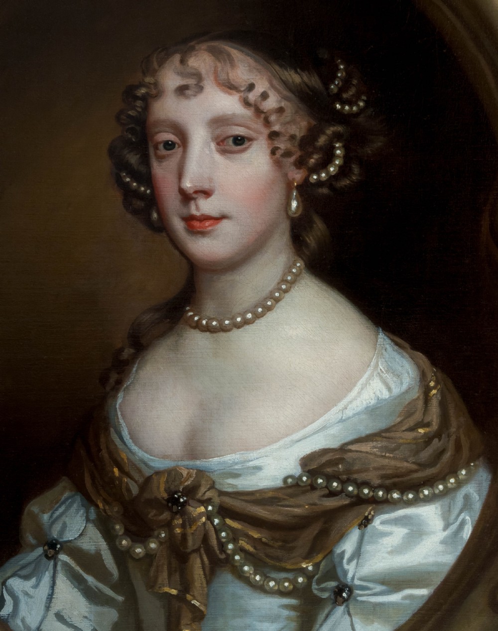 c.1665 Portrait of Lady, Grace Saunderson, Viscountess Castleton; Sir Peter Lely and Studio (1618-1680), Antique oil on canvas painting View IV