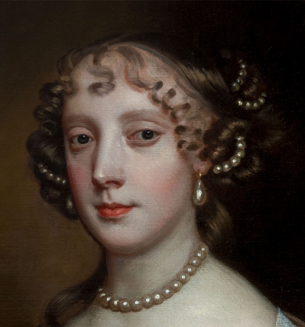 c.1665 Portrait of Lady, Grace Saunderson, Viscountess Castleton; Sir Peter Lely and Studio (1618-1680), Antique oil on canvas painting View VI