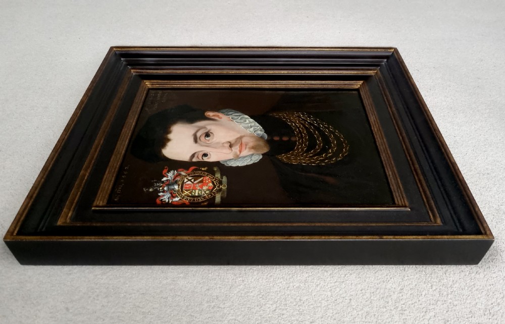 Portrait of an Elizabethan Gentleman, Edmund Huddleston, Dated 1562; Follower of George Gower (1540-1596), Oil on panel painting View V