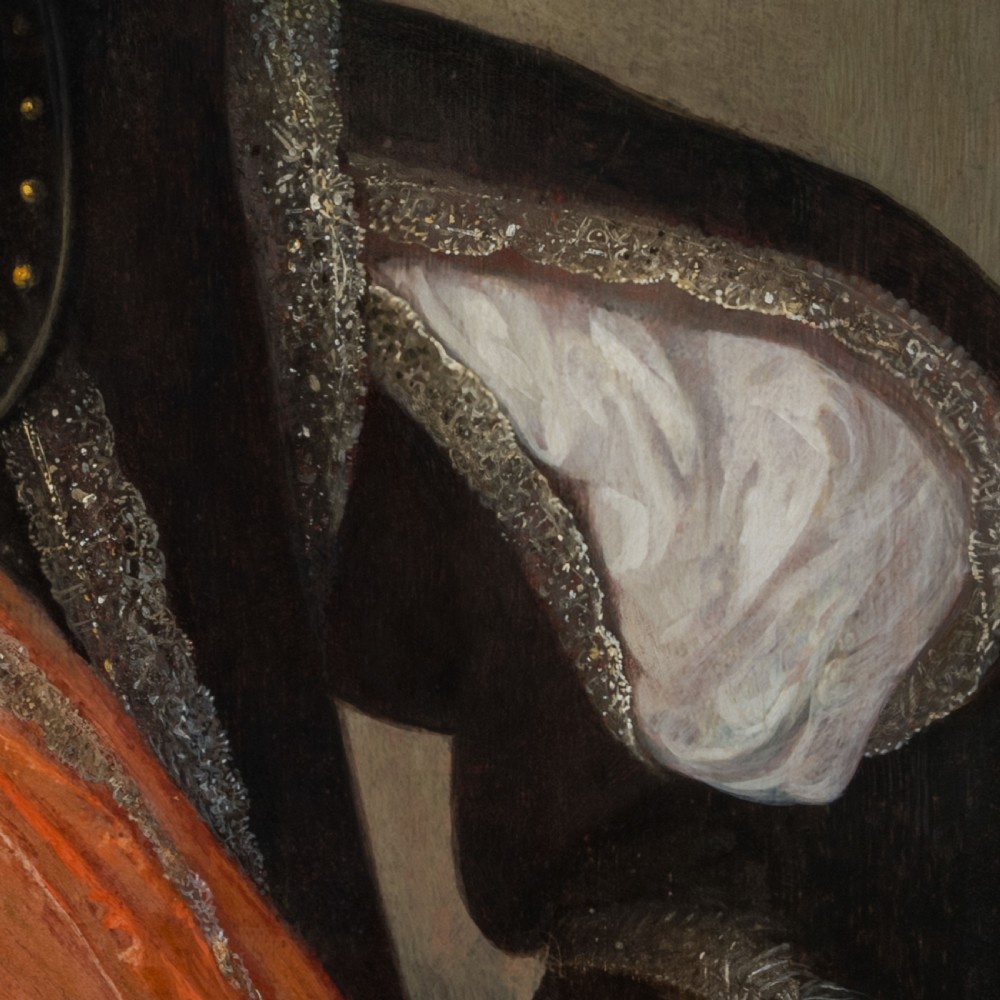 c.1650 Portrait of a Gentleman with a Sash and Gloves; Circle of Bartholomeus van der Helst, Antique oil on panel painting View VI