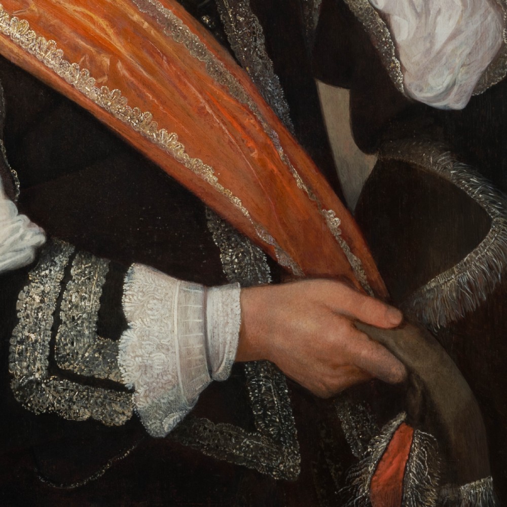 c.1650 Portrait of a Gentleman with a Sash and Gloves; Circle of Bartholomeus van der Helst, Antique oil on panel painting View VII