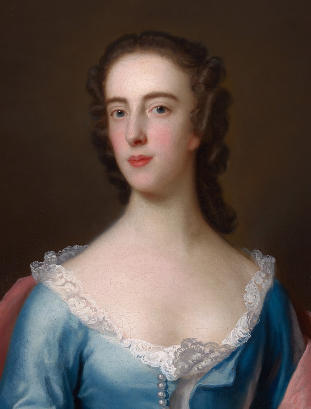 c.1750 Portrait of a Lady, Dorothy Wood; by John Heins, Fine Carved GIlded Frame, Oil on canvas painting View IX