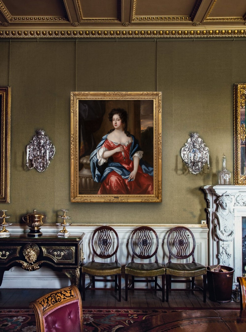Portrait of Lady Elizabeth Bertie nee Willoughby, Inscribed 1692; Attributed to Jan van der Vaart (c.1647-1727), Oil on canvas painting View II