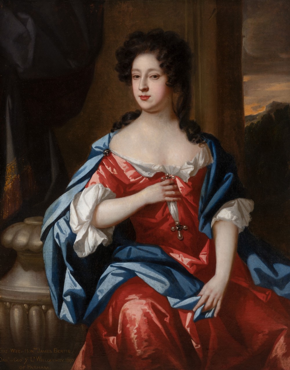 Portrait of Lady Elizabeth Bertie nee Willoughby, Inscribed 1692; Attributed to Jan van der Vaart (c.1647-1727), Oil on canvas painting View VIII