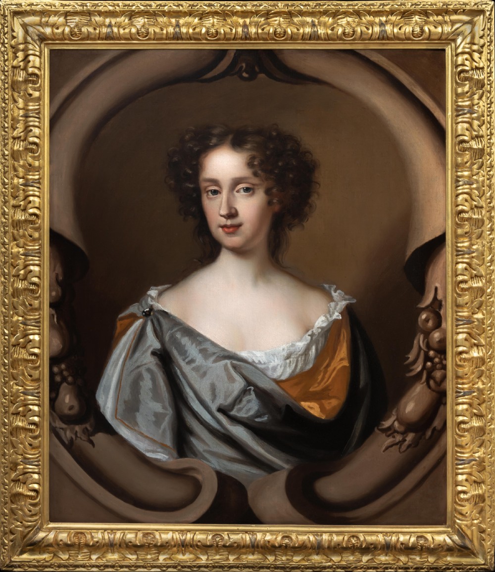 c.1675 Portrait of a Lady in a Russet Dress and Blue Wrap, by Mary Beale, oil on canvas