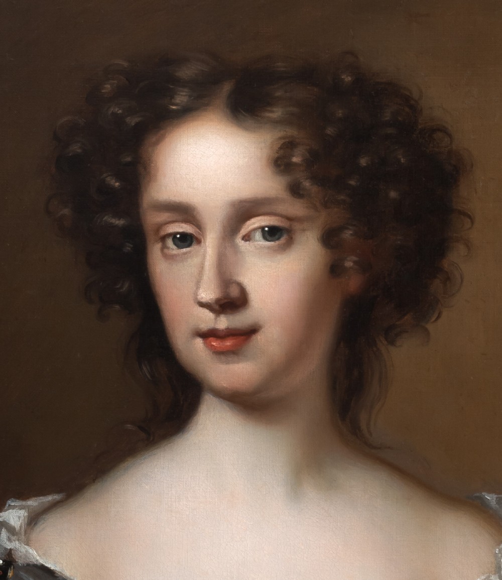 c.1675 Portrait of a Lady in a Russet Dress and Blue Wrap, by Mary Beale, oil on canvas View IV