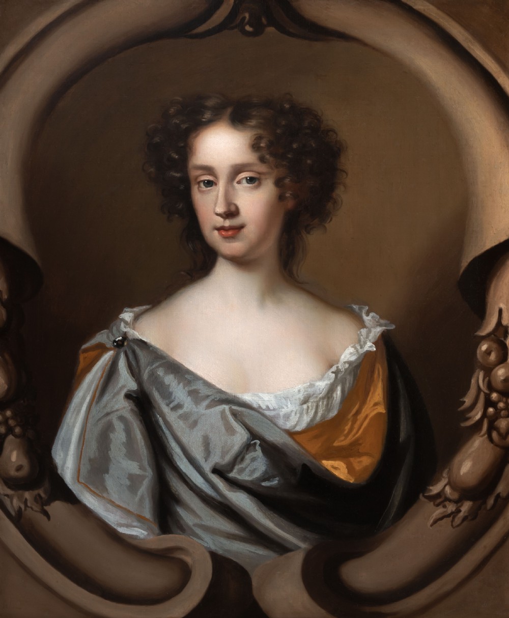 c.1675 Portrait of a Lady in a Russet Dress and Blue Wrap, by Mary Beale, oil on canvas View VI