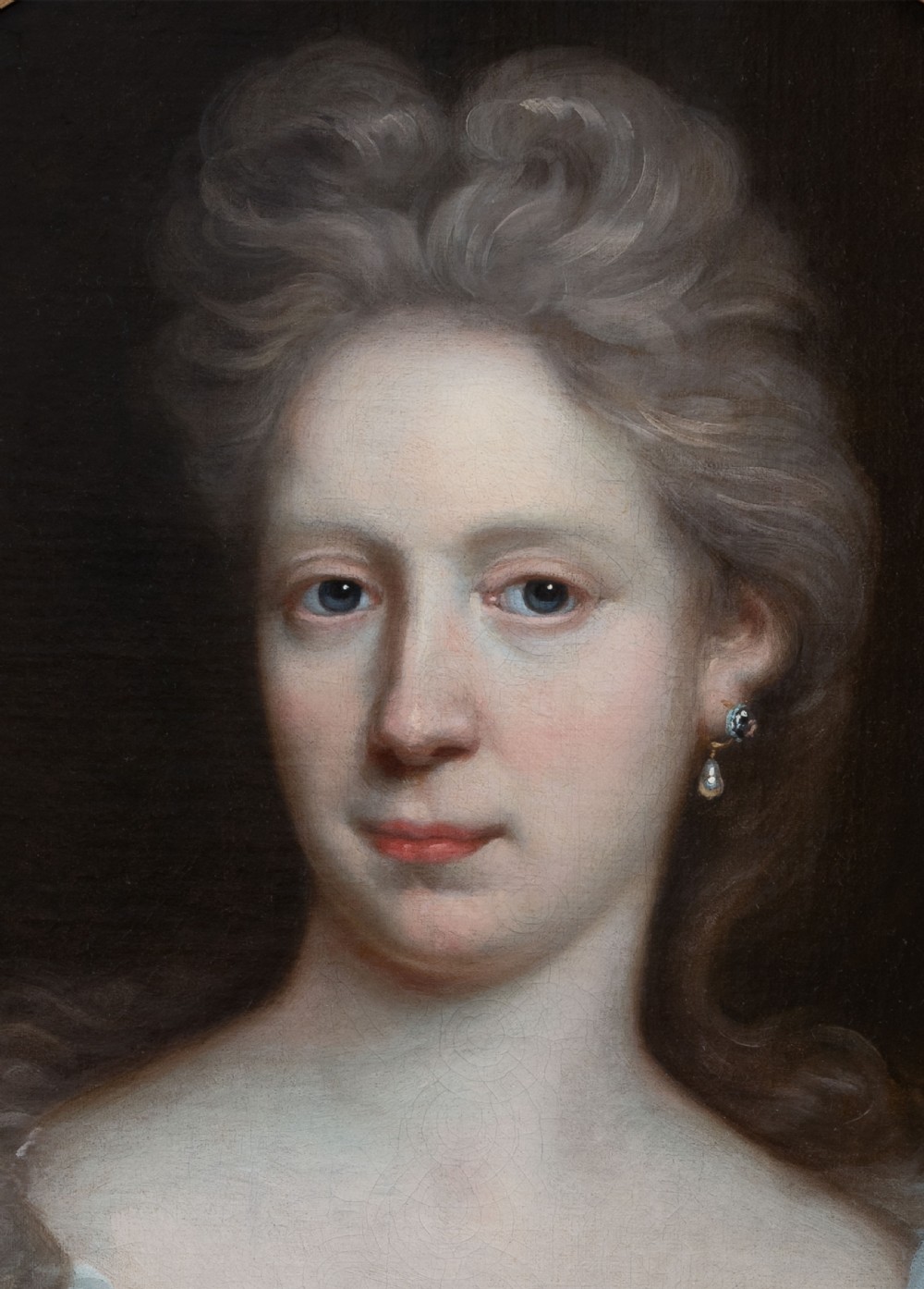 c.1695 Portrait of a Lady in Blue Silk Dress and Crimson Mantle; by Thomas Murray (1663–1735), Oil on canvas painting View V