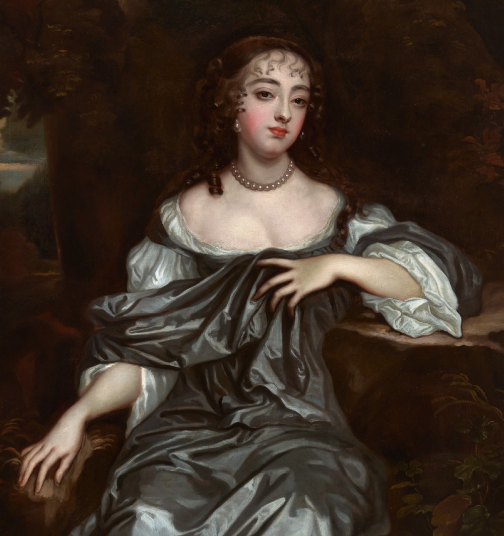 17th Century Portrait of Frances Lady Whitmore; Circle of Sir Peter Lely (1618-1680), Antique oil on canvas painting View V