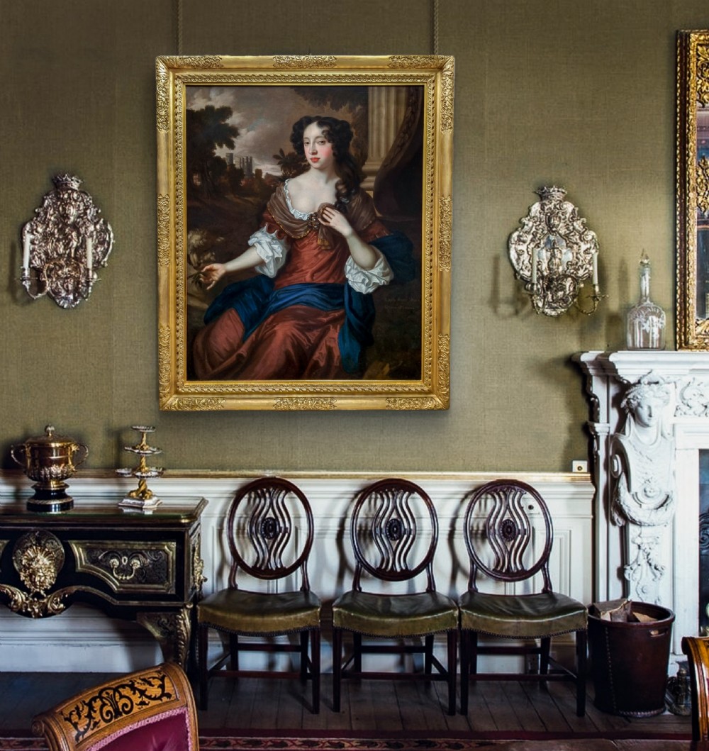 Portrait of Mary of Modena, when Duchess of York c.1675-80; Studio of Sir Peter Lely (1618-80), Oil on canvas painting View II