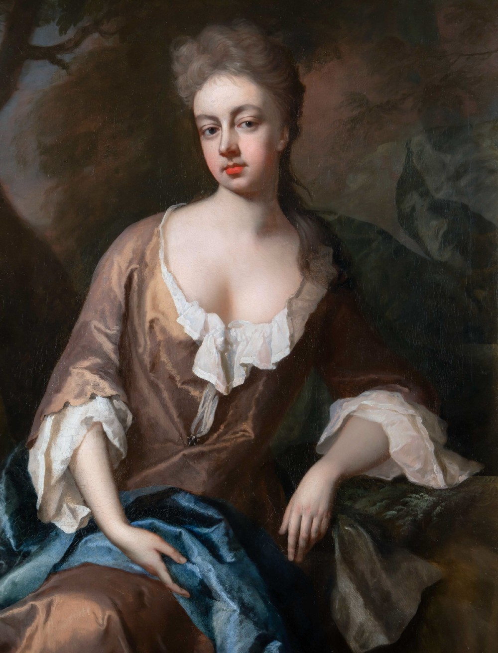 Portrait of Lady Catherine Edwin (Née Montagu) in a Woodland c.1697; by Michael Dahl (1659-1743), Oil on canvas painting View VIII