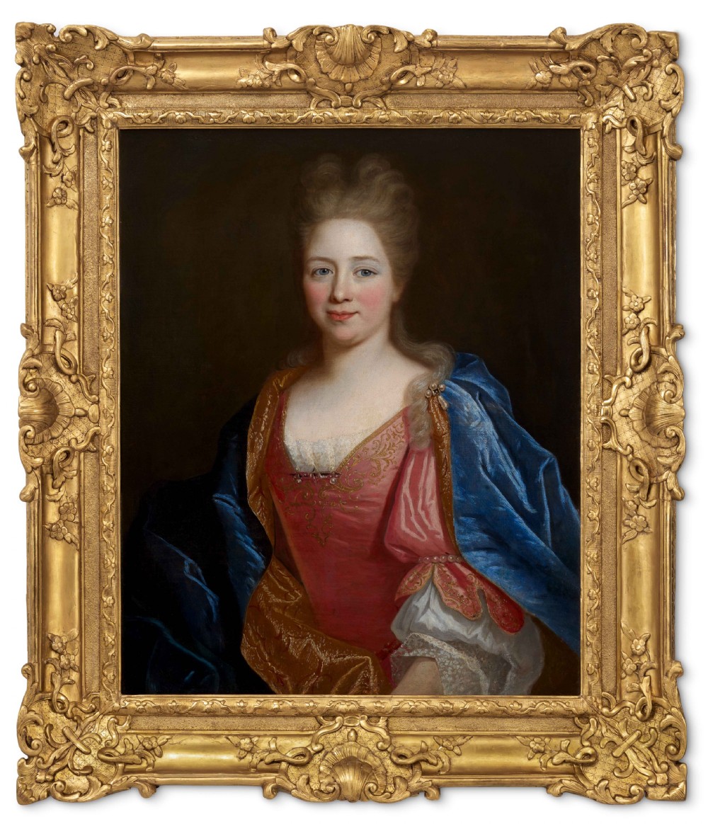 Portrait of a Lady & Portrait of Gentleman in Velvet & Silk Attire c.1700; Circle of Nicolas de Largilliere (1656-1746), Oil on canvas View III