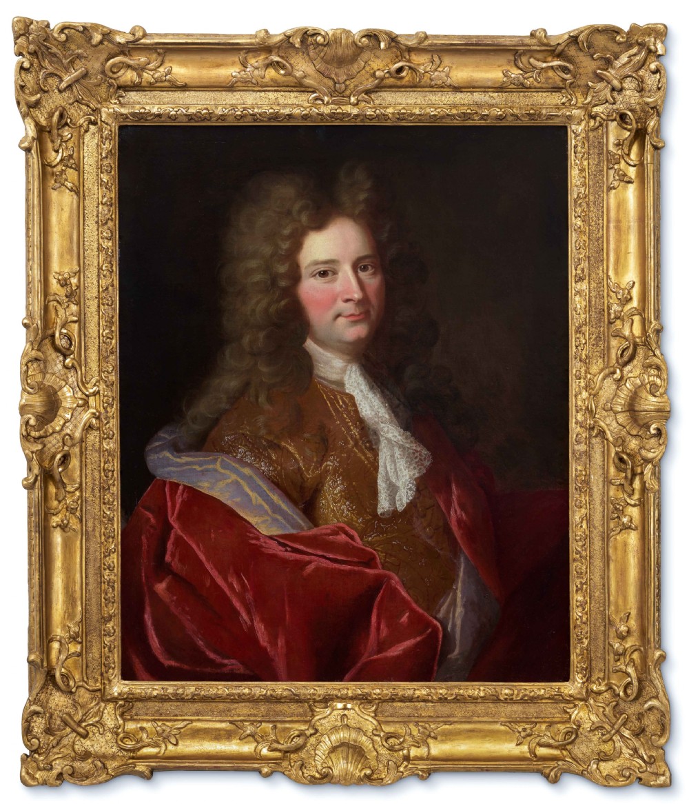 Portrait of a Lady & Portrait of Gentleman in Velvet & Silk Attire c.1700; Circle of Nicolas de Largilliere (1656-1746), Oil on canvas View V