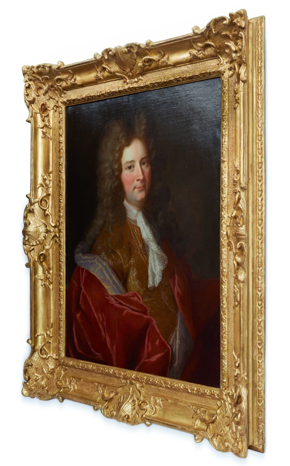 Portrait of a Lady & Portrait of Gentleman in Velvet & Silk Attire c.1700; Circle of Nicolas de Largilliere (1656-1746), Oil on canvas View VI