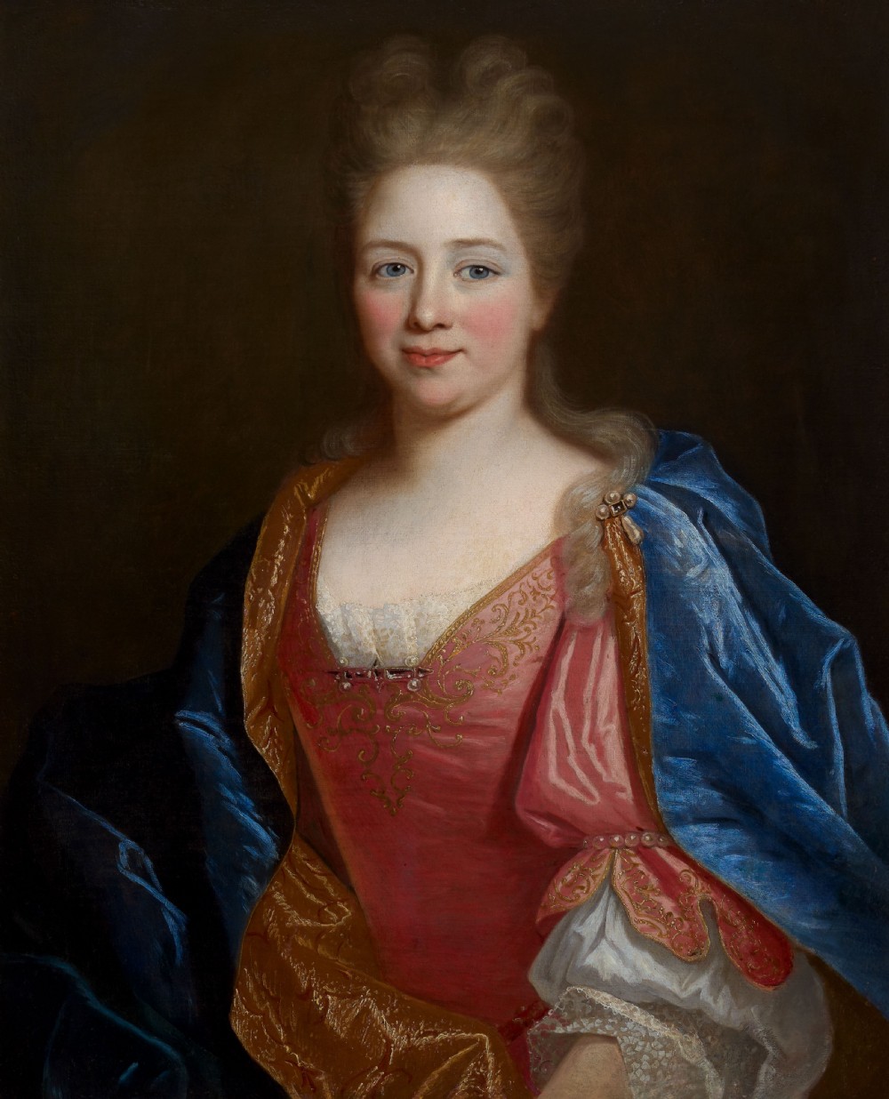 Portrait of a Lady & Portrait of Gentleman in Velvet & Silk Attire c.1700; Circle of Nicolas de Largilliere (1656-1746), Oil on canvas View VII