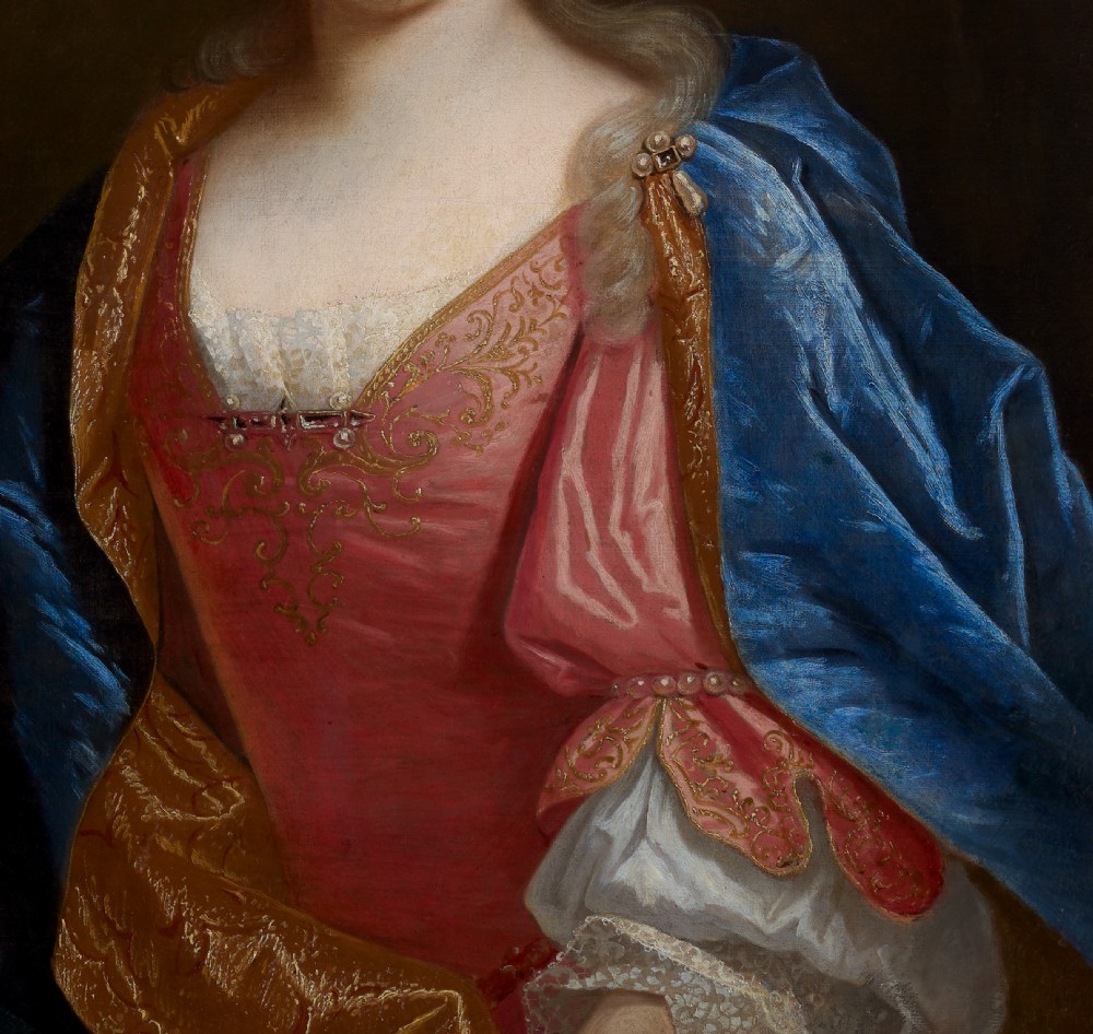 Portrait of a Lady & Portrait of Gentleman in Velvet & Silk Attire c.1700; Circle of Nicolas de Largilliere (1656-1746), Oil on canvas View IX