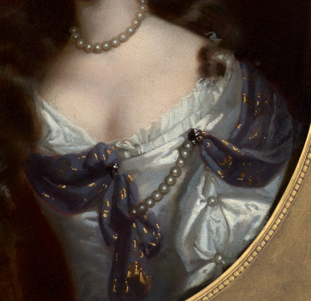 Portrait of a Lady, Elizabeth Fane, Countess Westmoreland in Silver Dress c.1667; Circle of John Michael Wright (1617-94), Oil on canvas painting View X