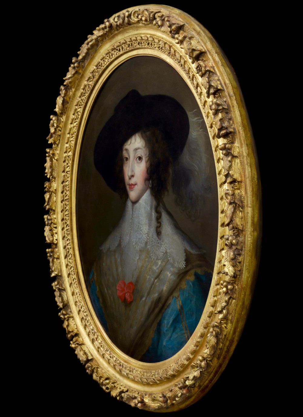 Portrait of a Lady, Queen Henrietta Maria in Riding Dress and Hat c.1640; Studio of Sir Anthony van Dyck (1599-1641), oil on canvas painting View IV