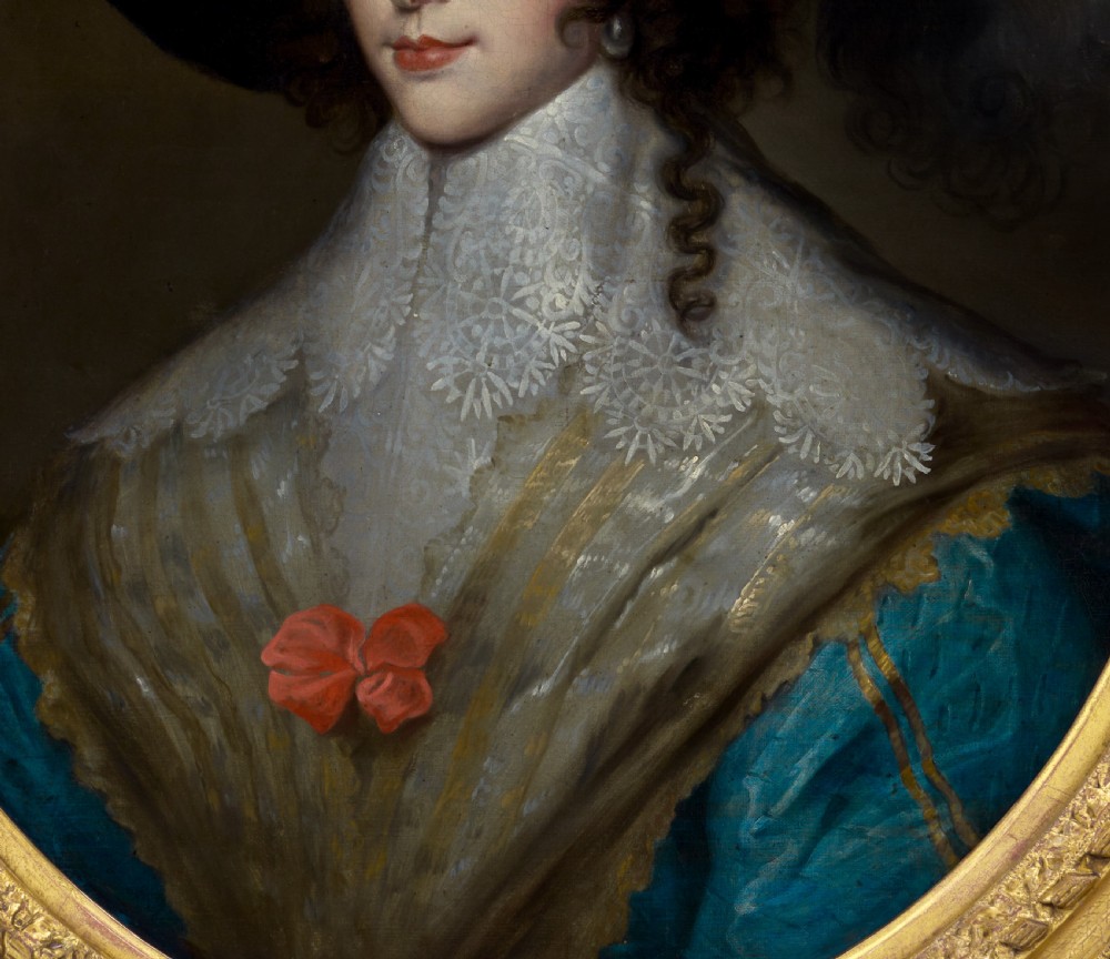 Portrait of a Lady, Queen Henrietta Maria in Riding Dress and Hat c.1640; Studio of Sir Anthony van Dyck (1599-1641), oil on canvas painting View VIII