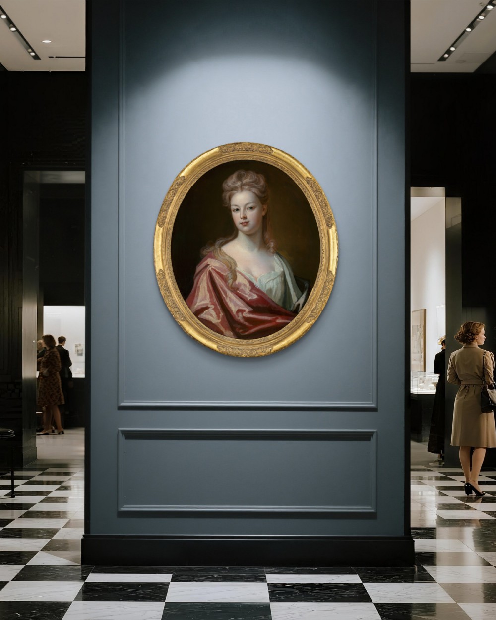 Portrait of a Lady, Elizabeth Wray in a Silk Dress & Pink Wrap c.1698; Circle of Michael Dahl, Oil on canvas  View III