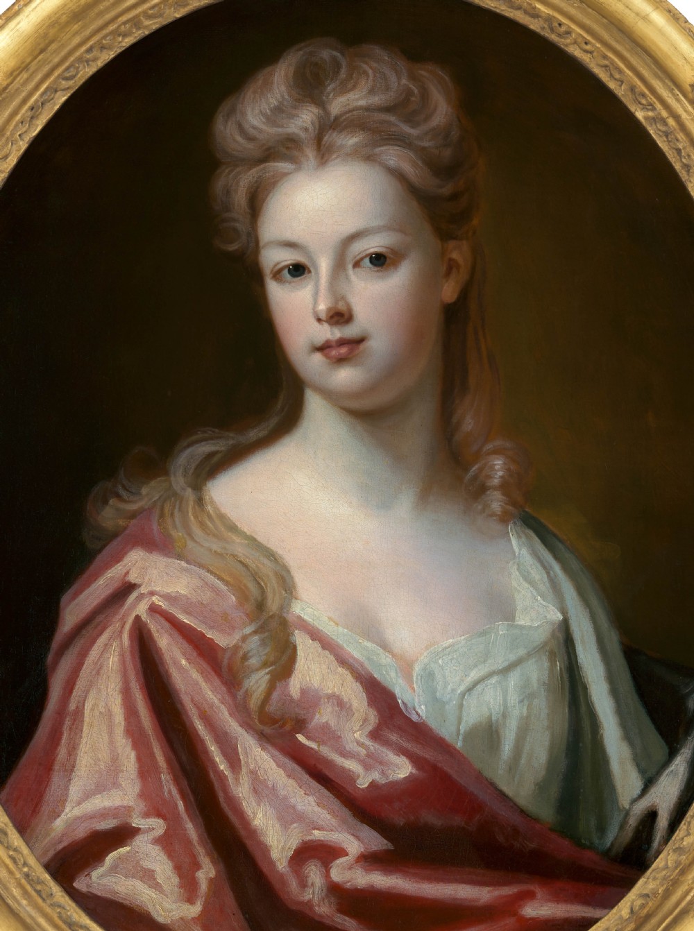 Portrait of a Lady, Elizabeth Wray in a Silk Dress & Pink Wrap c.1698; Circle of Michael Dahl, Oil on canvas  View V