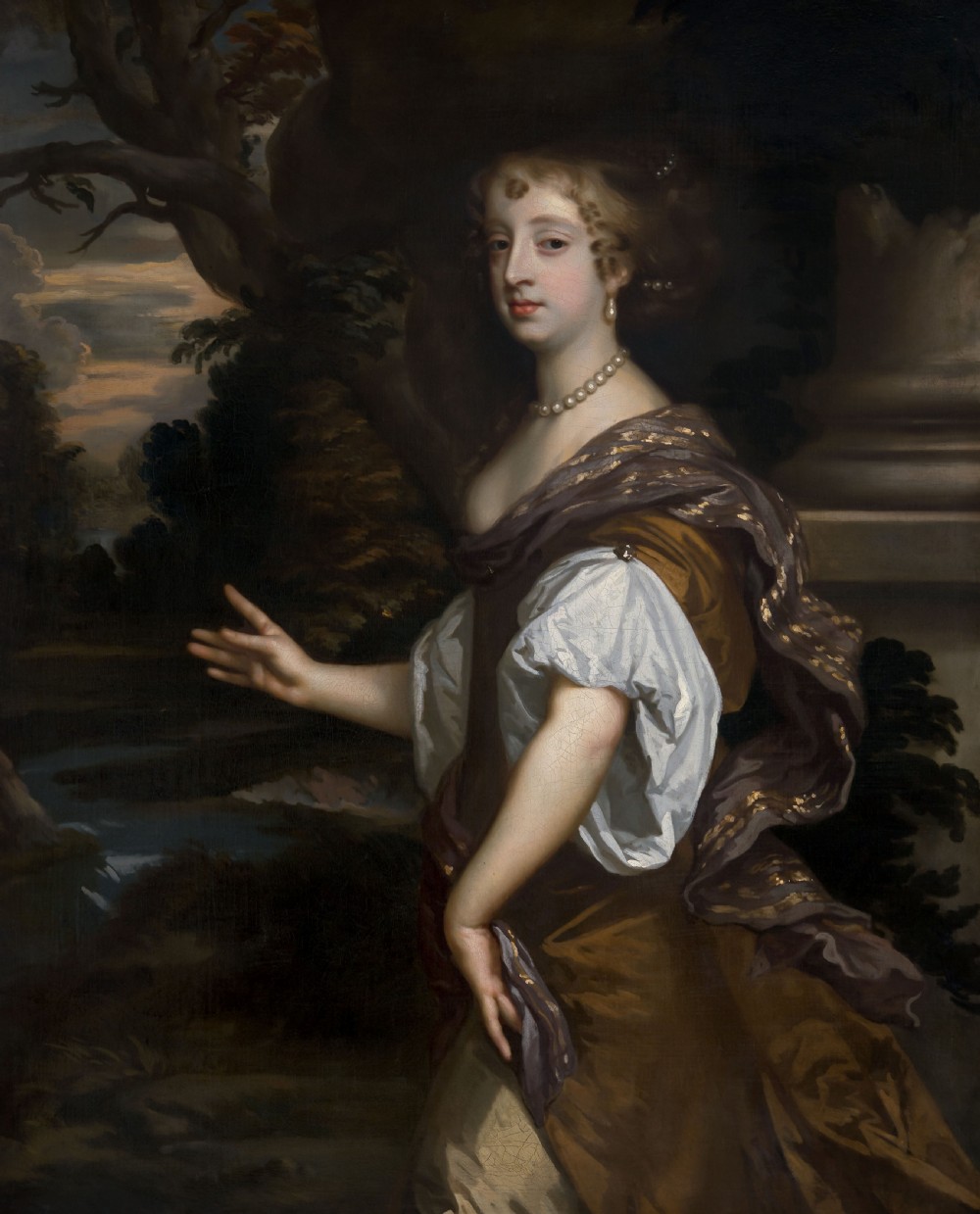 Portrait of Elizabeth Wriothesley, Countess of Northumberland (1646-1690) (later Duchess of Montagu) c.1665-1669; Studio of Peter Lely (1618-1680), Oil on canvas painting View III
