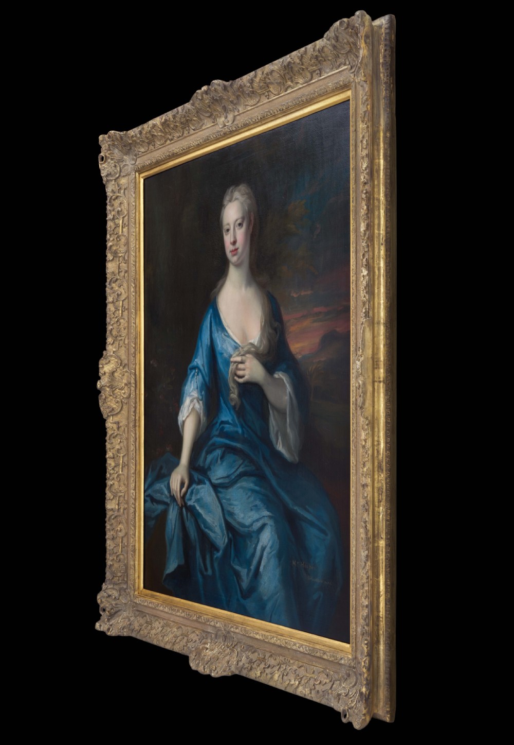 Portrait of Mary Hooper (née Davie) in Blue Dress Seated in a Parkland c. 1715–1725; Jonathan Richardson the Elder (1667–1745), Oil on canvas painting View II