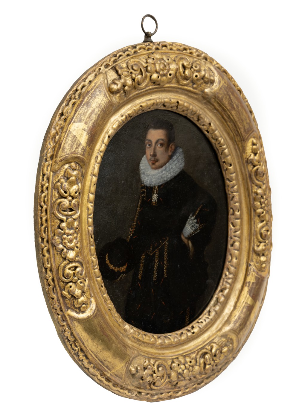 Portrait of an Elizabethan Gentleman in Doublet with Gold Trim c.1595; Manner of Hieronimo Custodis (died c.1593), Oil on copper painting View II