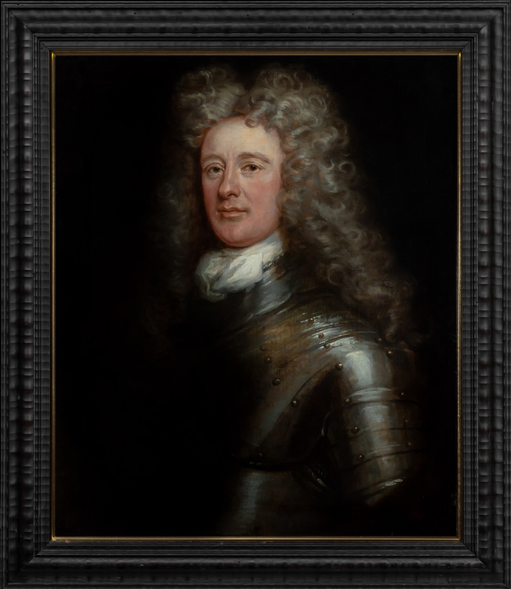 Portrait of Gentleman, David Erskine, 13th Laird of Dun in Armour c.1700; Studio of John Baptiste de Medina, oil on canvas painting