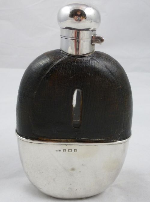 EDWARDIAN HALLMARKED STERLING SILVER HIP FLASK BY CHARLES WESTWOOD SONS - ADDITIONAL PHOTO 1