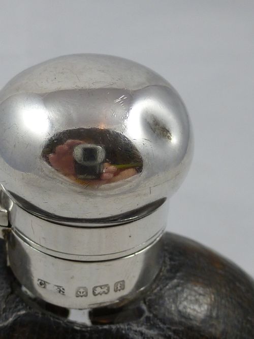 EDWARDIAN HALLMARKED STERLING SILVER HIP FLASK BY CHARLES WESTWOOD SONS - ADDITIONAL PHOTO 5