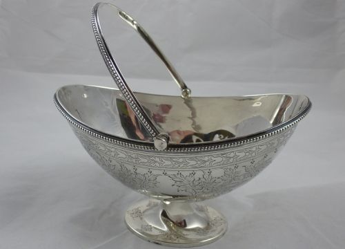 victorian hallmarked silver sugar basket by fenton brothers - CATEGORY: ANTIQUE SILVER - DATED VICTORIAN