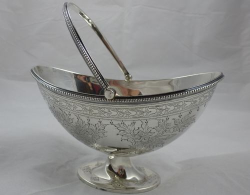 VICTORIAN HALLMARKED SILVER SUGAR BASKET BY FENTON BROTHERS - ADDITIONAL PHOTO 1