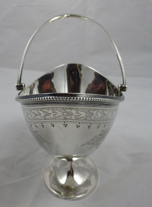 VICTORIAN HALLMARKED SILVER SUGAR BASKET BY FENTON BROTHERS - ADDITIONAL PHOTO 2