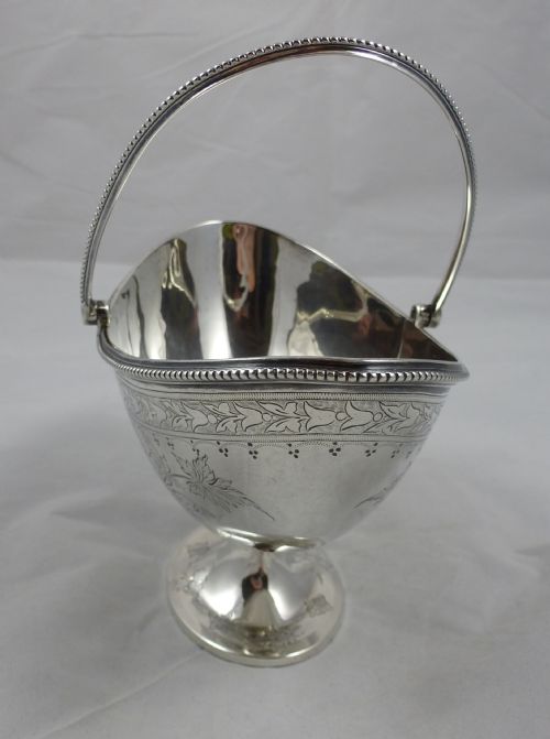 VICTORIAN HALLMARKED SILVER SUGAR BASKET BY FENTON BROTHERS - ADDITIONAL PHOTO 4