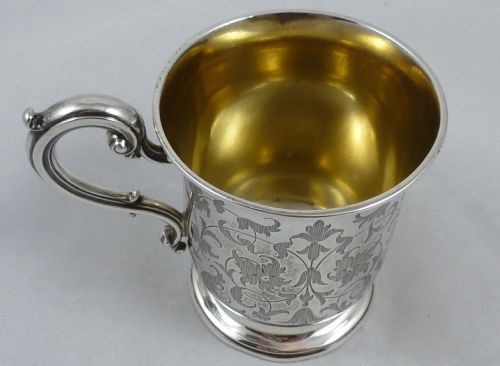 18567 VICTORIAN HALLMARKED STERLING SILVER CHRISTENING MUG BY EDWARD JOHN BARNARD - ADDITIONAL PHOTO 2
